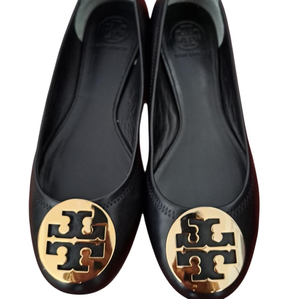Tory Burch Black and Gold Women's Flats